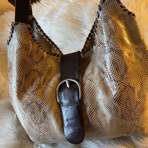 Carla Mancini Leather snake skin Hobo Handbag